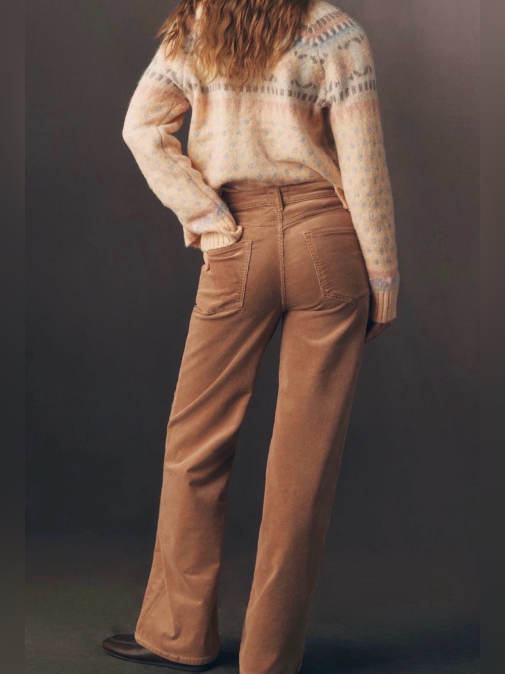Austyn Tan Corduroy 29 Anthropologie High Rise Wide Leg Jeans Pants NWOT $158 - Picture 4 of 9